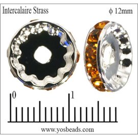 Apprêts Intercalaires Strass - 12 mm - Topaze