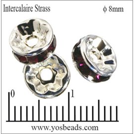 Apprêts Intercalaires Strass - 8 mm - Bourgogne