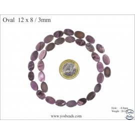 Perles en Nacre - Ovale/12 mm - Violet