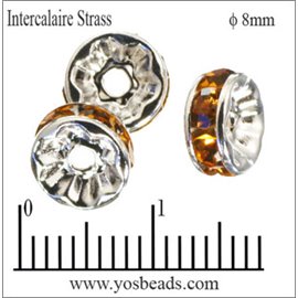 Apprêts Intercalaires Strass - 8 mm - Topaze