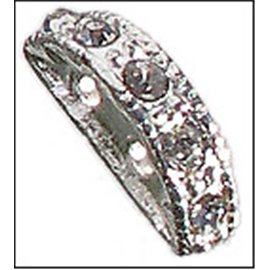 Apprêts Intercalaires Strass - Demi-lune/13 mm - Argenté