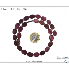 Perles en Nacre - Ovale/14 mm - Violet