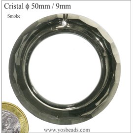 Pendentifs en Cristal de Bohème - Donuts/50 mm - Gris