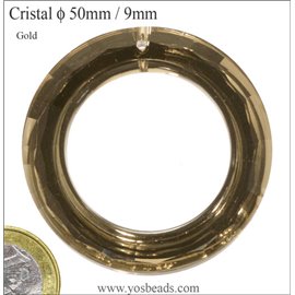 Pendentifs en Cristal de Bohème - Donuts/50 mm - Marron