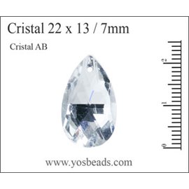 Pendentifs en Cristal de Bohème - Goutte/22 mm - Transparent