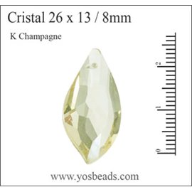 Pendentifs en Cristal de Bohème - Goutte/26 mm - Jaune