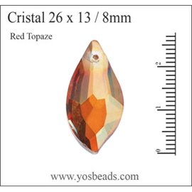 Pendentifs en Cristal de Bohème - Goutte/26 mm - Orange