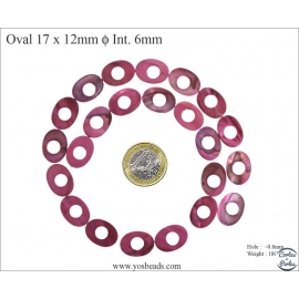 Perles en Nacre - Ovale/17 mm - Rose