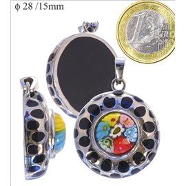 Pendentifs Millefiori - 28 mm - Multicolore