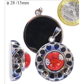 Pendentifs Millefiori - 28 mm - Rouge