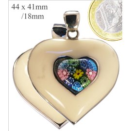 Pendentifs Millefiori - Coeur/44 mm - Multicolore