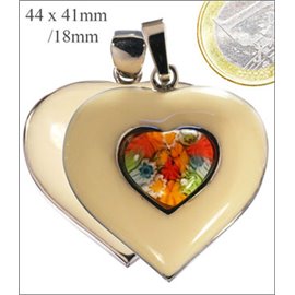 Pendentifs Millefiori - Coeur/44 mm - Multicolore
