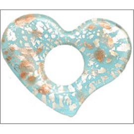 Pendentifs en verre de Murano - Coeur/63 mm - Bleu