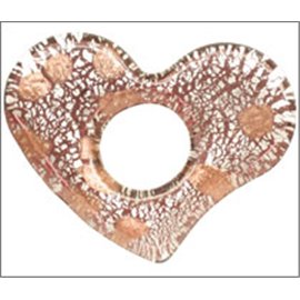 Pendentifs en verre de Murano - Coeur/63 mm - Rose