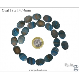 Perles en Nacre - Ovale/18 mm - Bleu