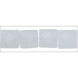 Perles de Bohème Facettées - Carré/15 mm - Blanc