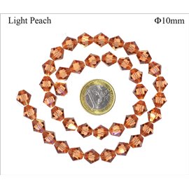 Perles en Cristal de Bohème - Toupie/10 mm - Light Peach