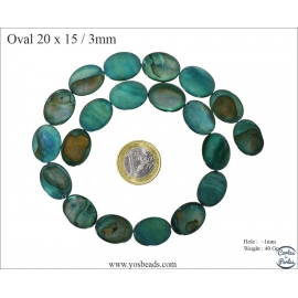 Perles en Nacre - Ovale/20 mm - Vert