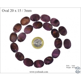 Perles en Nacre - Ovale/20 mm - Violet