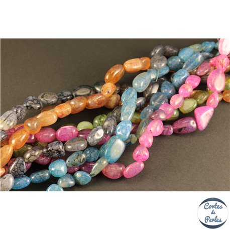 Perles semi précieuses en Agate - Nuggets/8 mm - Multicolore
