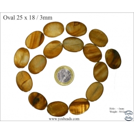 Perles en Nacre - Ovale/25 mm - Marron