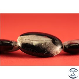 Perles en agate noire - Ovales/25mm