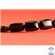 Perles semi précieuses en agate - Rectangles/14 mm - Noir - Grade A
