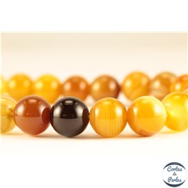 Perles en agate miel - Rondes/10mm