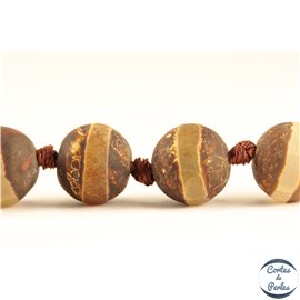 Perles en agate sienna - Rondes/10mm