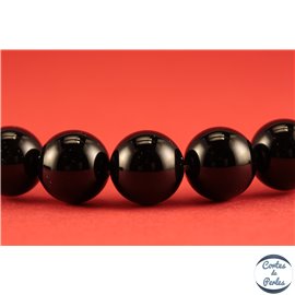 Perles en agate noire - Rondes/10mm - Grade A
