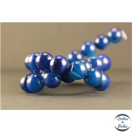 Perles semi précieuses en Agate - Rondes/12 mm - Midnight Blue