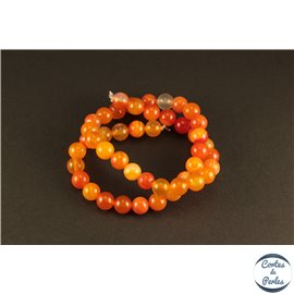 Perles en agate rouge orangée - Rondes/8mm