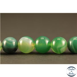 Perles en agate vert bouteille - Rondes/8mm