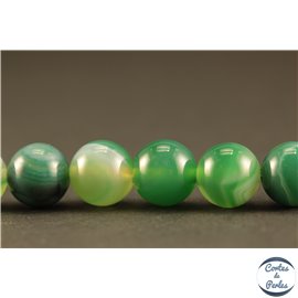 Perles semi précieuses en Agate - Rondes/8 mm - Vert Bouteille