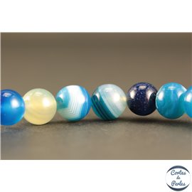 Perles semi précieuses en Agate - Rondes/8 mm - Bleu Azur