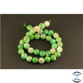 Perles en agate lime green - Rondes/10mm