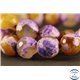 Perles semi précieuses en Agate - Rondes/10 mm - Violet et Jaune
