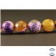 Perles semi précieuses en Agate - Rondes/10 mm - Violet et Jaune