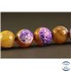 Perles semi précieuses en Agate - Rondes/10 mm - Violet et Jaune