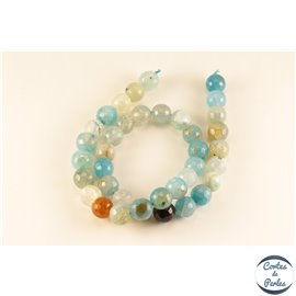 Perles en agate bleue pastel - Rondes/10mm