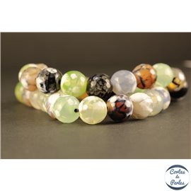 Perles en agate multicolore - Rondes/10mm