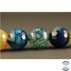 Perles semi précieuses en Agate - Rondes/12 mm - Bleu Sarcelle