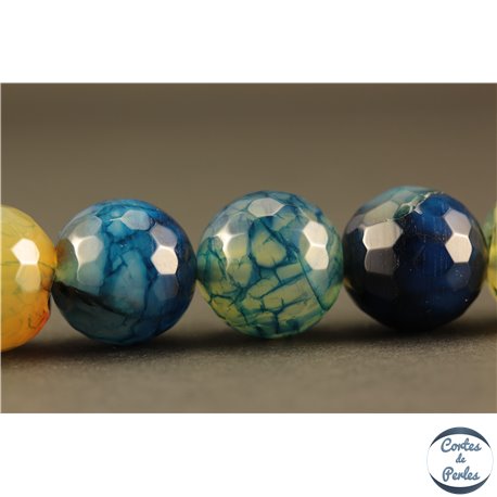 Perles semi précieuses en Agate - Rondes/12 mm - Bleu Sarcelle
