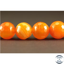 Perles semi précieuses en agate - Rondes/12 mm - Rouge orangé