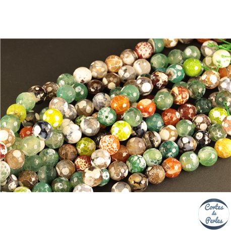 Perles semi précieuses en Agate - Rondes/12 mm - Vert Multi