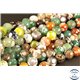 Perles semi précieuses en Agate - Rondes/12 mm - Vert Multi