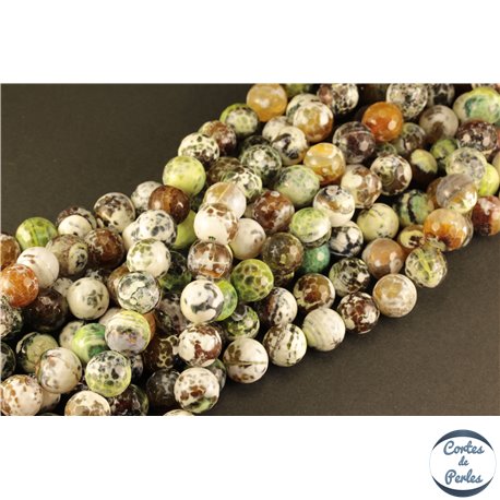Perles semi précieuses en Agate - Rondes/12 mm - Multicolore
