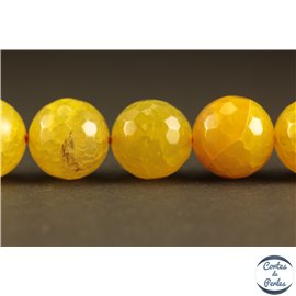 Perles semi précieuses en Agate - Rondes/12 mm - Jaune Canari