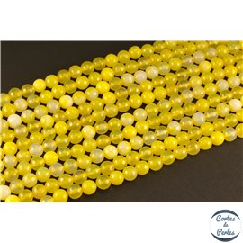 Perles semi précieuses en Agate - Rondes/8 mm - Jaune Canari