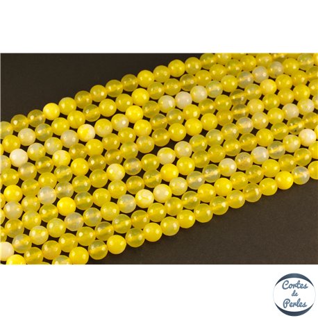 Perles semi précieuses en Agate - Rondes/8 mm - Jaune Canari